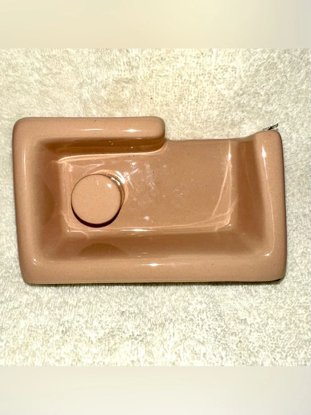 Rae Dunn Ceramic Tape Dispenser Brown Neutral Office Desk Decor Accessory